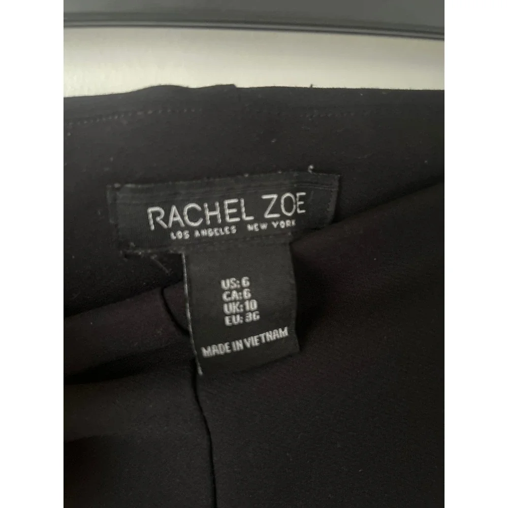 Rachel Zoe Black Pintuck Front Pull On Trousers Dress Pants Womens Size 6 - Picture 3 of 4